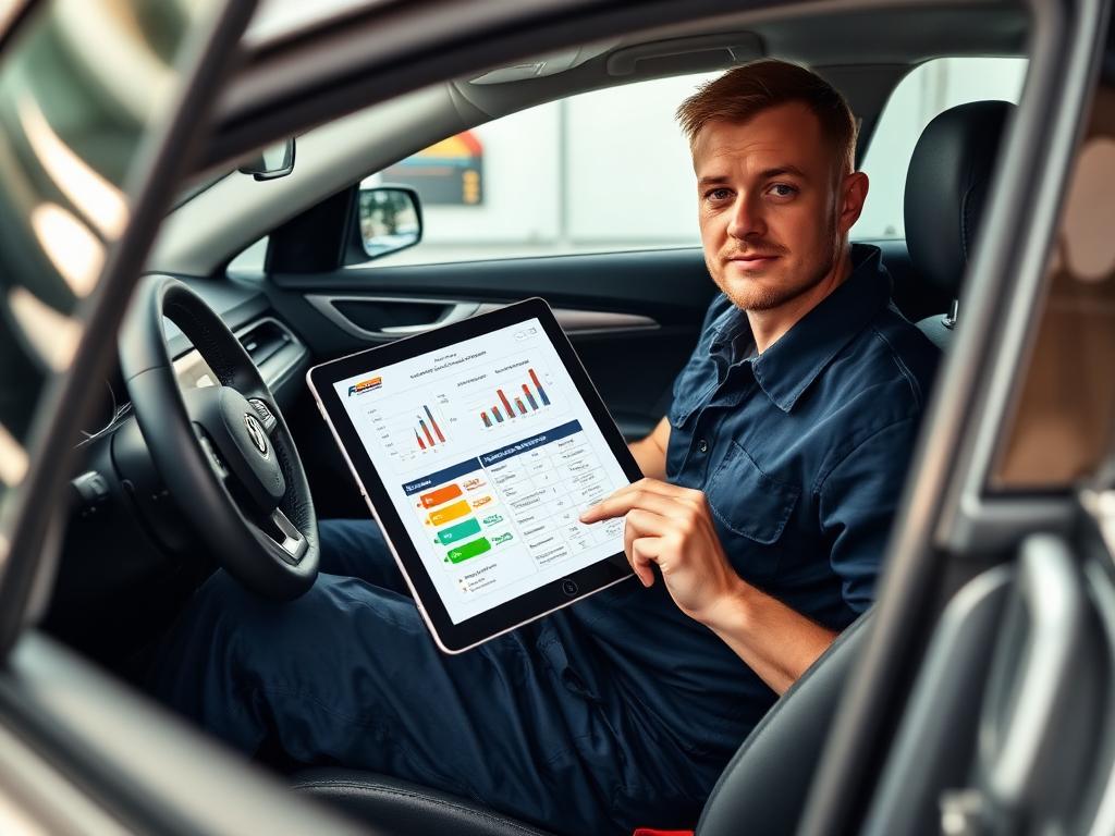 KFZ-Profi dokumentiert das Prüfergebnis digital auf Tablet
